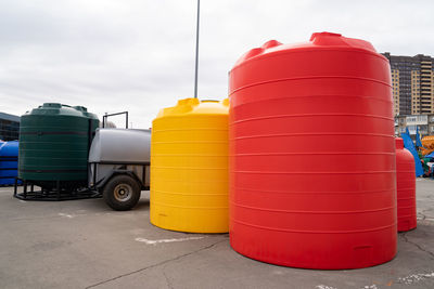 View of yellow container against sky