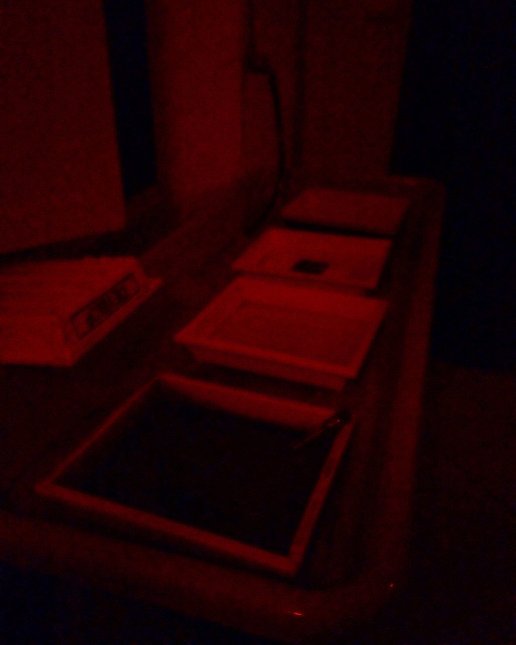 indoors, red, home interior, dark, illuminated, window, shadow, close-up, house, no people, night, built structure, wall - building feature, architecture, darkroom, light - natural phenomenon, sunlight, wall, room, pattern
