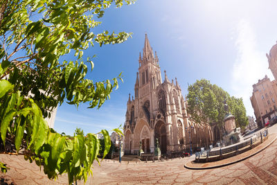 Panoramic view of temple building against sky