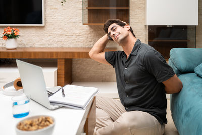 Young man using phone