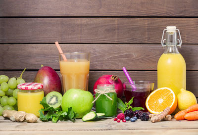 Fruits and vegetables on table