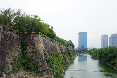 View of cityscape against clear sky