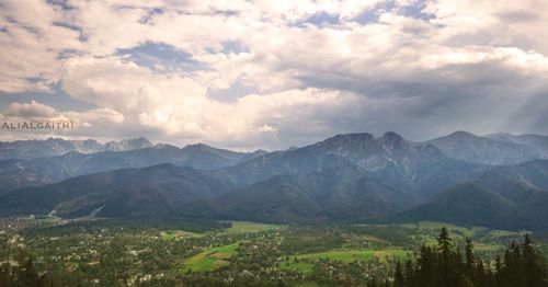 Scenic view of mountains against sky