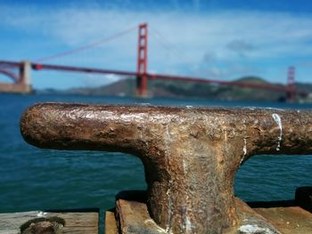 Close-up of bridge over river