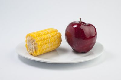 Close-up of food on white background