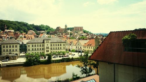 High angle shot of townscape