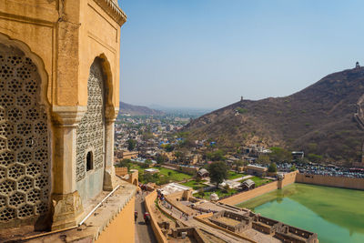 Amber fort - the beautiful architecture in pink city, jaipur, rajasthan, india -public place