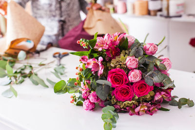 Close-up of rose bouquet