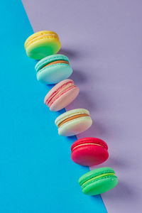 Close-up of pills on blue background