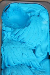 Close-up of ice cream blue water