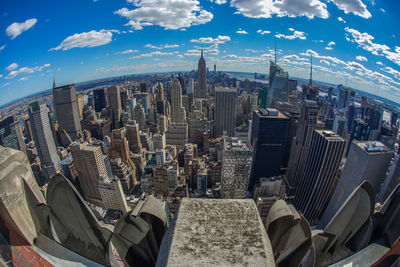 Aerial view of buildings in city