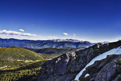 Scenic view of mountains seen from st mary glacier