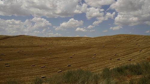 Scenic view of desert against sky