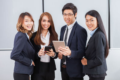 Group of people looking at camera