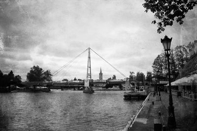 View of river against cloudy sky