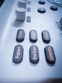 High angle view of computer keyboard