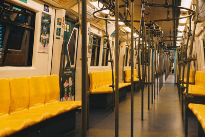 Panoramic shot of train in city