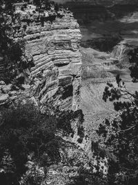 Low angle view of rock formation against sky