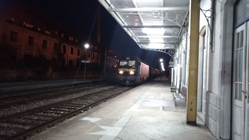 Train at railroad station platform