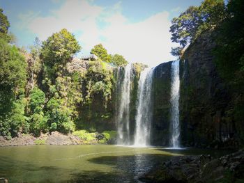 Scenic view of waterfall