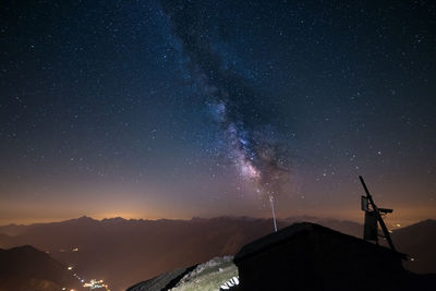 Low angle view of stars in sky at night