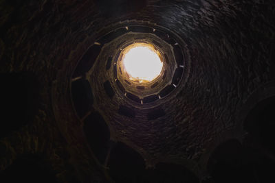 Close-up of illuminated tunnel