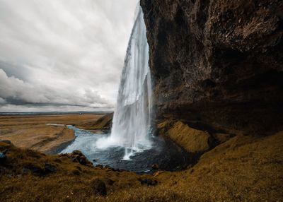 Scenic view of waterfall