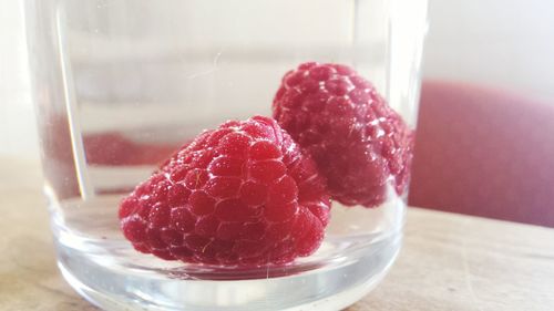 Close-up of strawberry on table