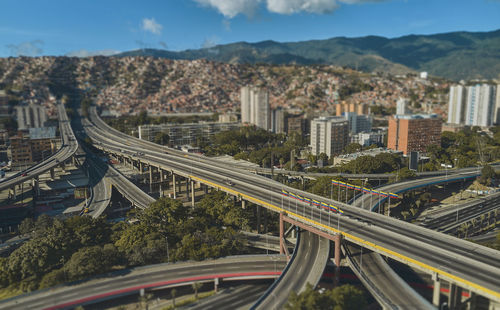 Caracas, venezuela- aerial panoramic view of the la arana distributor