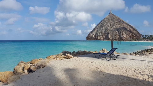 Scenic view of beach against sky