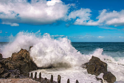 Panoramic view of sea against sky