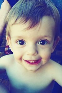 Close-up portrait of cute baby girl