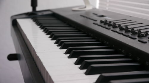 Close-up of piano keys