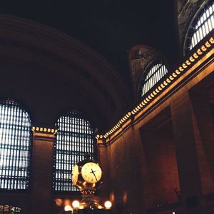 Low angle view of illuminated building
