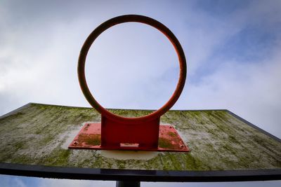 Low angle view of basketball hoop