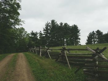 Empty road in field