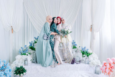 Plants growing on field against wall