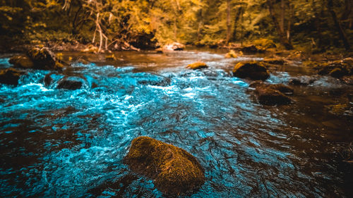 Close-up of rocks in water