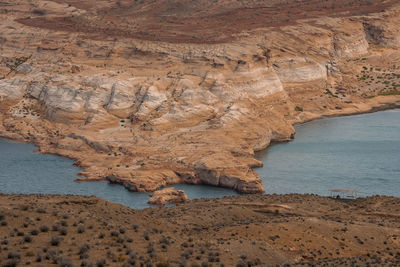 Lake powell amidst majestic canyons in arizona