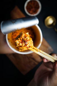 Close-up of person holding ice cream