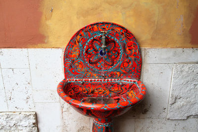 Close-up of red wall