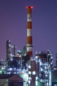 Illuminated buildings in city at night