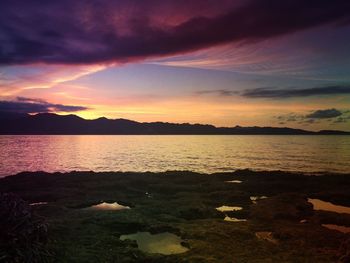 Scenic view of sunset over sea