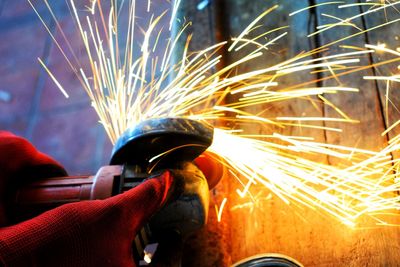 Man working on metal structure