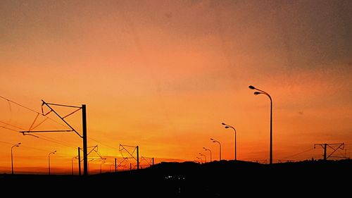 Silhouette landscape at sunset