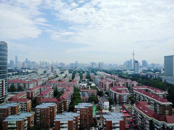 High angle shot of cityscape