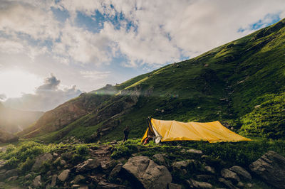 Scenic view of mountains against sky