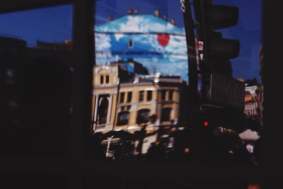 View of illuminated city