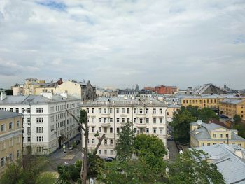 High angle view of townscape against sky
