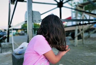 Side view portrait of girl